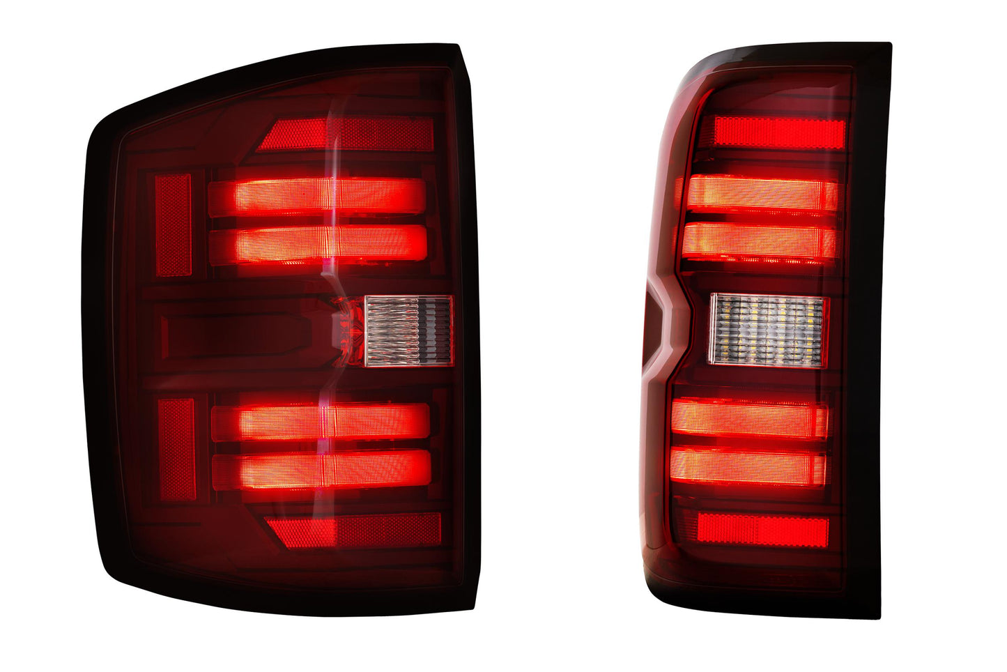 Morimoto Chevrolet Silverado 1500 / HD / GMC Sierra 3500HD Dually XB LED Tail Lights, 2014-2019, Pair, Red, Generation II, LF728