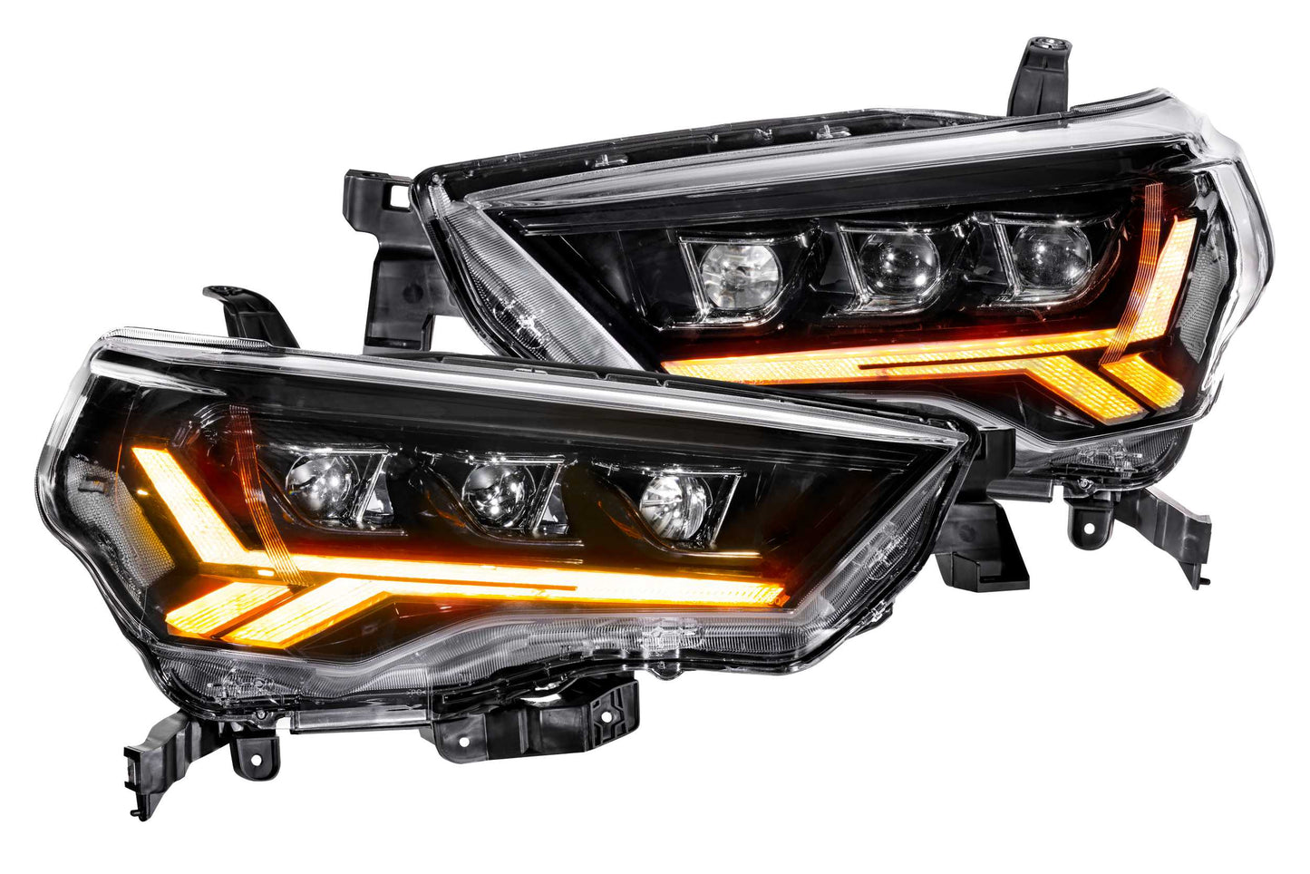 GTR Lighting Toyota 4Runner Carbide LED Headlights, 2014-2023, With Halogen high Beams, Adapter Harness for 2021+, Pair, Amber Sidemarker, GTR.HL20