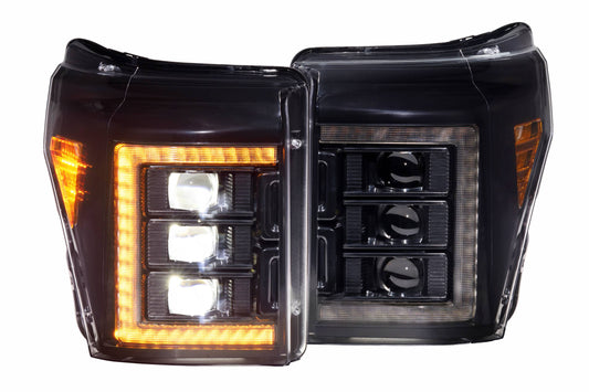 Morimoto Ford Super Duty XB LED Headlights, 2011-2016, Pair, Amber DRL, LF505-A-ASM