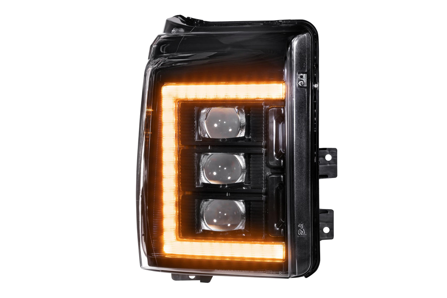 Morimoto Ford Super Duty XB LED Headlights, 2011-2016, Pair, Amber DRL, LF505-A-ASM