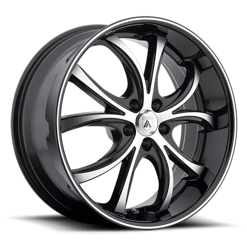 Asanti ABL-8 Elektra Machined Face Black Lip Wheels