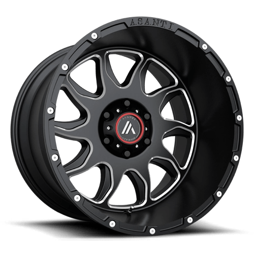 Asanti AB810 Ballistic Gloss Black Milled Wheels