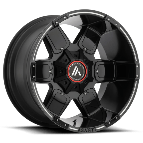 Asanti AB811 Warthog Satin Black Milled Wheels