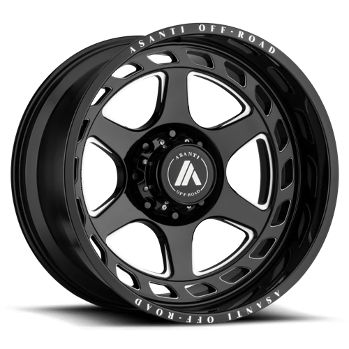 Asanti AB816 Anvil Gloss Black Milled Wheels