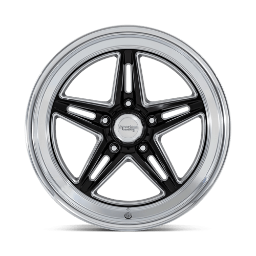 American Racing VN514 Groove Gloss Black Milled With Diamond Cut Lip Wheels