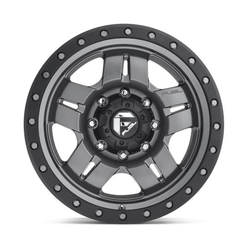 Fuel D558 Anza Matte Gunmetal Black Bead Ring 1-Piece Wheels