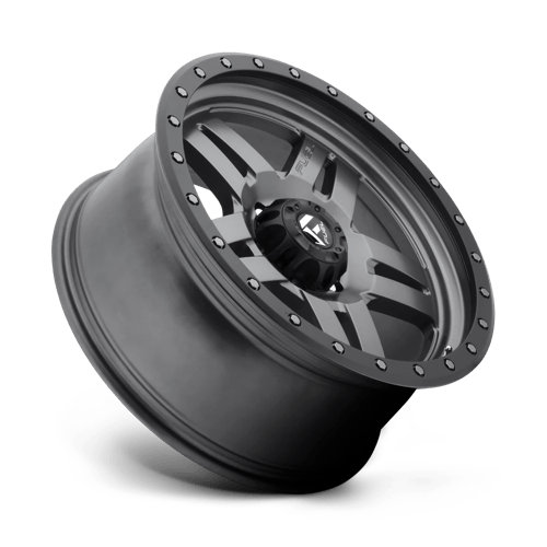 Fuel D558 Anza Matte Gunmetal Black Bead Ring 1-Piece Wheels