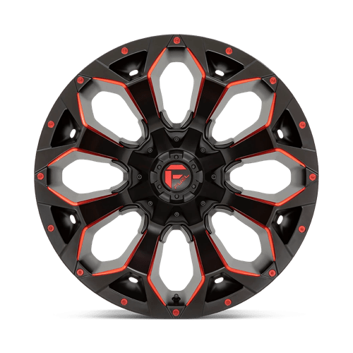 Fuel D787 Assault Matte Black Red Milled 1-Piece Wheels