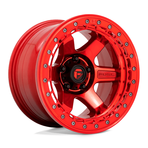 Fuel D123 Block Beadlock Candy Red With Candy Red Ring 1-Piece Wheels