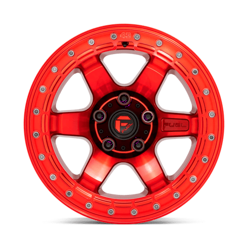 Fuel D123 Block Beadlock Candy Red With Candy Red Ring 1-Piece Wheels