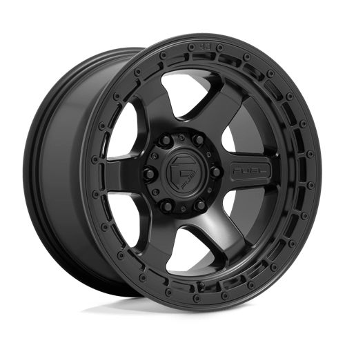 Fuel D750 Block Matte Black With Black Ring 1-Piece Wheels