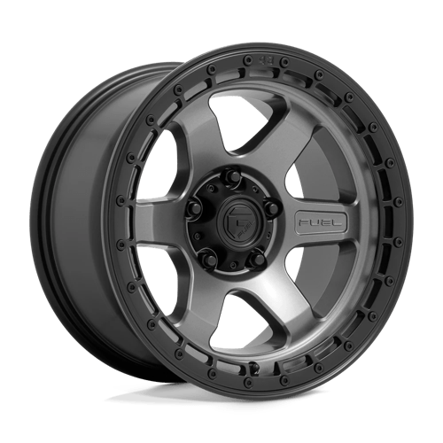 Fuel D752 Block Matte Gunmetal With Black Ring 1-Piece Wheels