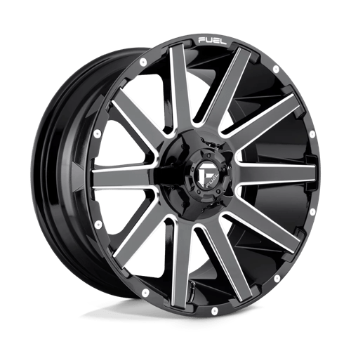 Fuel D615 Contra Gloss Black Milled 1-Piece Wheels