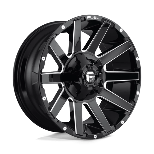 Fuel D615 Contra Gloss Black Milled 1-Piece Wheels