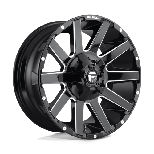 Fuel D615 Contra Gloss Black Milled 1-Piece Wheels