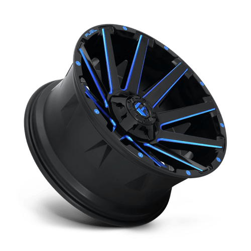 Fuel D644 Contra Gloss Black Blue Tinted Clear 1-Piece Wheels