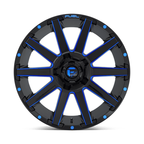 Fuel D644 Contra Gloss Black Blue Tinted Clear 1-Piece Wheels