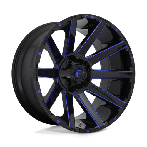 Fuel D644 Contra Gloss Black Blue Tinted Clear 1-Piece Wheels