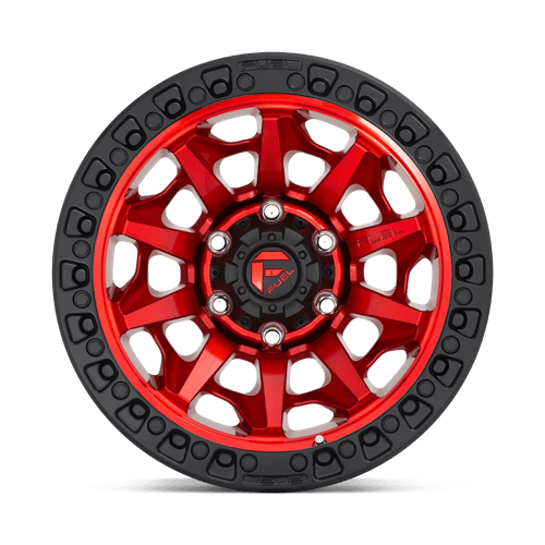 Fuel D695 Covert Candy Red Black Bead Ring 1-Piece Wheels