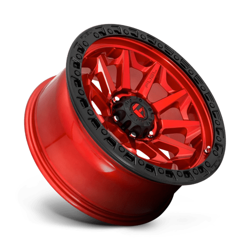 Fuel D695 Covert Candy Red Black Bead Ring 1-Piece Wheels