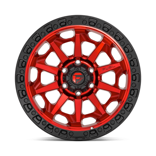 Fuel D695 Covert Candy Red Black Bead Ring 1-Piece Wheels