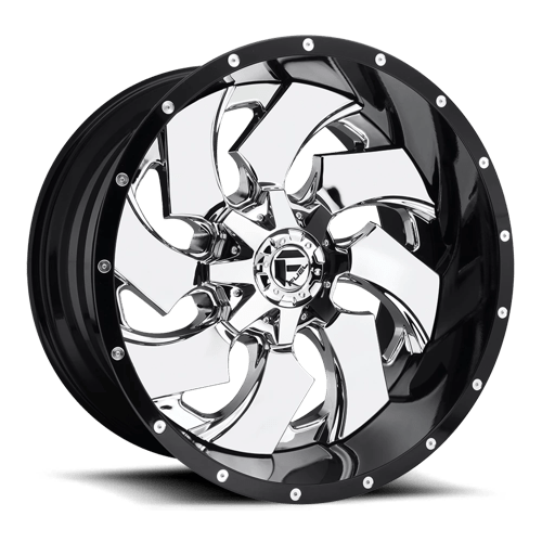 Fuel D240 Cleaver Chrome Plated Gloss Black Lip 2-Piece Wheels