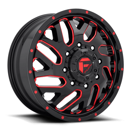 Fuel D656 Triton Gloss Black Red Tinted Clear 1-Piece Wheels