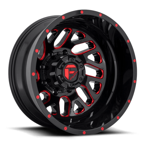 Fuel D656 Triton Gloss Black Red Tinted Clear 1-Piece Wheels