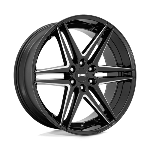 DUB S267 Dirty Dog Glossy Black Milled 1-Piece Wheels