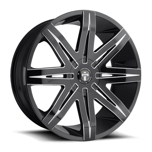 DUB S227 Stacks Gloss Black Milled 1-Piece Wheels