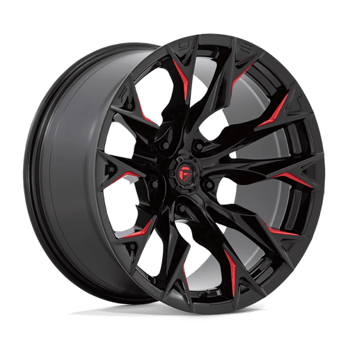 Fuel D823 Flame Gloss Black Milled With Candy Red 1-Piece Wheels