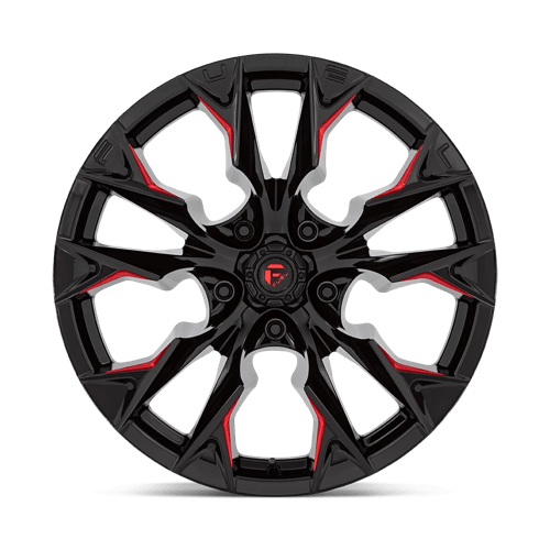 Fuel D823 Flame Gloss Black Milled With Candy Red 1-Piece Wheels