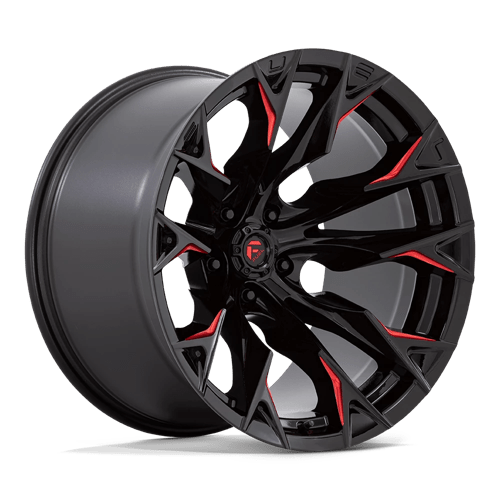 Fuel D823 Flame Gloss Black Milled With Candy Red 1-Piece Wheels