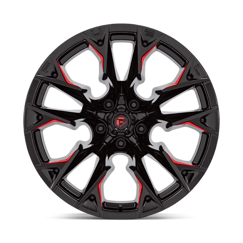 Fuel D823 Flame Gloss Black Milled With Candy Red 1-Piece Wheels