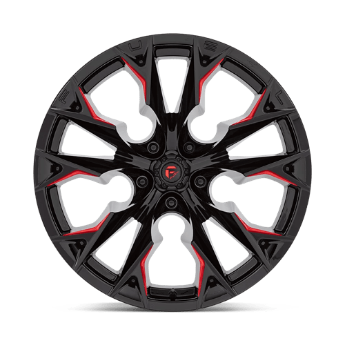 Fuel D823 Flame Gloss Black Milled With Candy Red 1-Piece Wheels