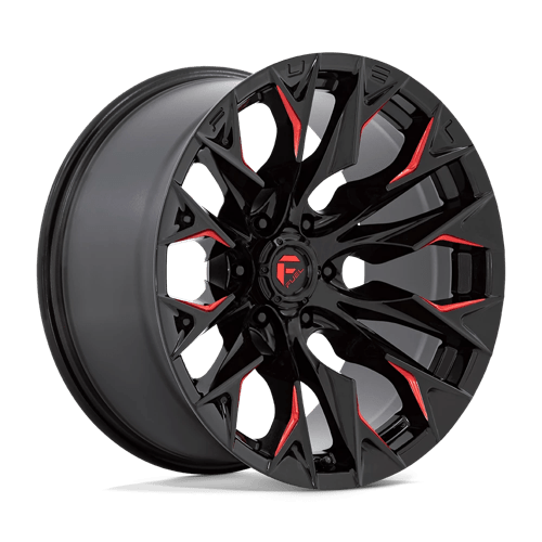 Fuel D823 Flame Gloss Black Milled With Candy Red 1-Piece Wheels