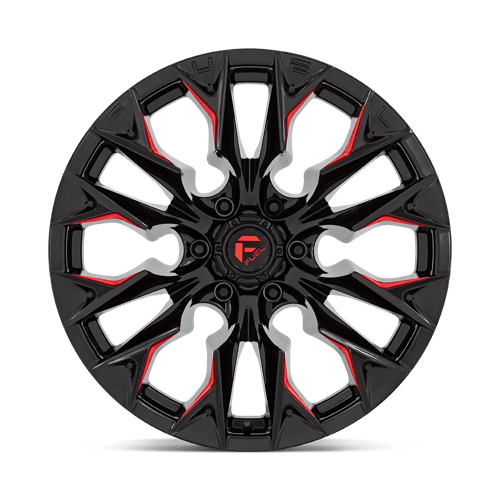 Fuel D823 Flame Gloss Black Milled With Candy Red 1-Piece Wheels