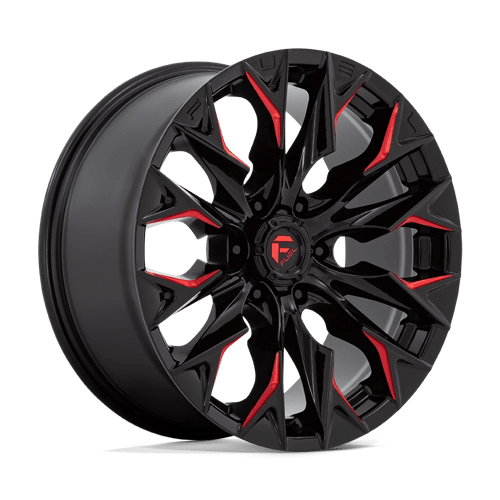 Fuel D823 Flame Gloss Black Milled With Candy Red 1-Piece Wheels