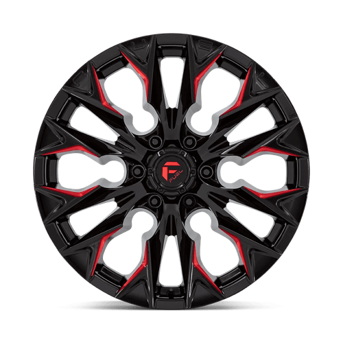 Fuel D823 Flame Gloss Black Milled With Candy Red 1-Piece Wheels