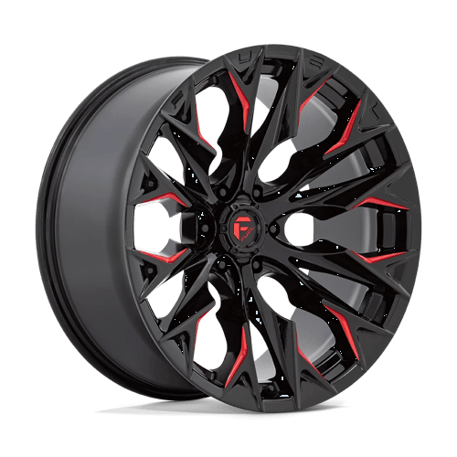 Fuel D823 Flame Gloss Black Milled With Candy Red 1-Piece Wheels