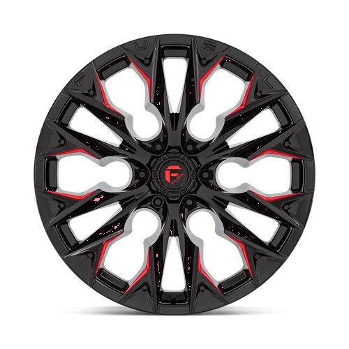 Fuel D823 Flame Gloss Black Milled With Candy Red 1-Piece Wheels