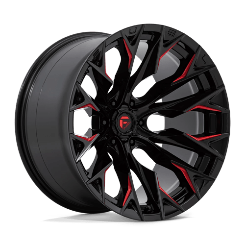 Fuel D823 Flame Gloss Black Milled With Candy Red 1-Piece Wheels