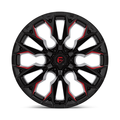 Fuel D823 Flame Gloss Black Milled With Candy Red 1-Piece Wheels