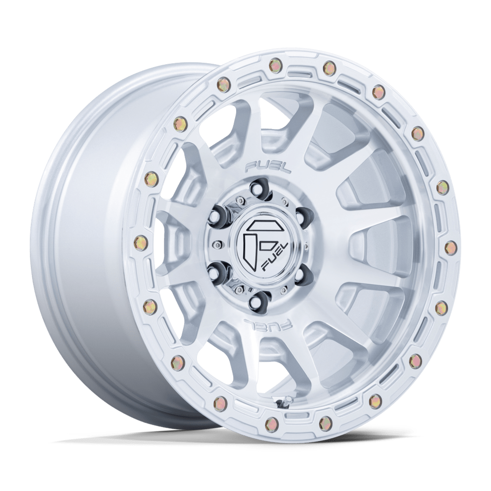 Fuel Off-Road FC884 Fortress Gloss Silver with Machined Face Wheels, Cast Aluminum