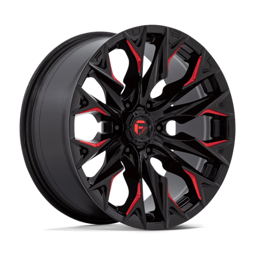 Fuel D823 Flame Gloss Black Milled With Candy Red 1-Piece Wheels