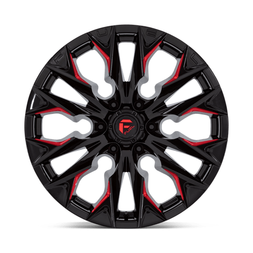 Fuel D823 Flame Gloss Black Milled With Candy Red 1-Piece Wheels