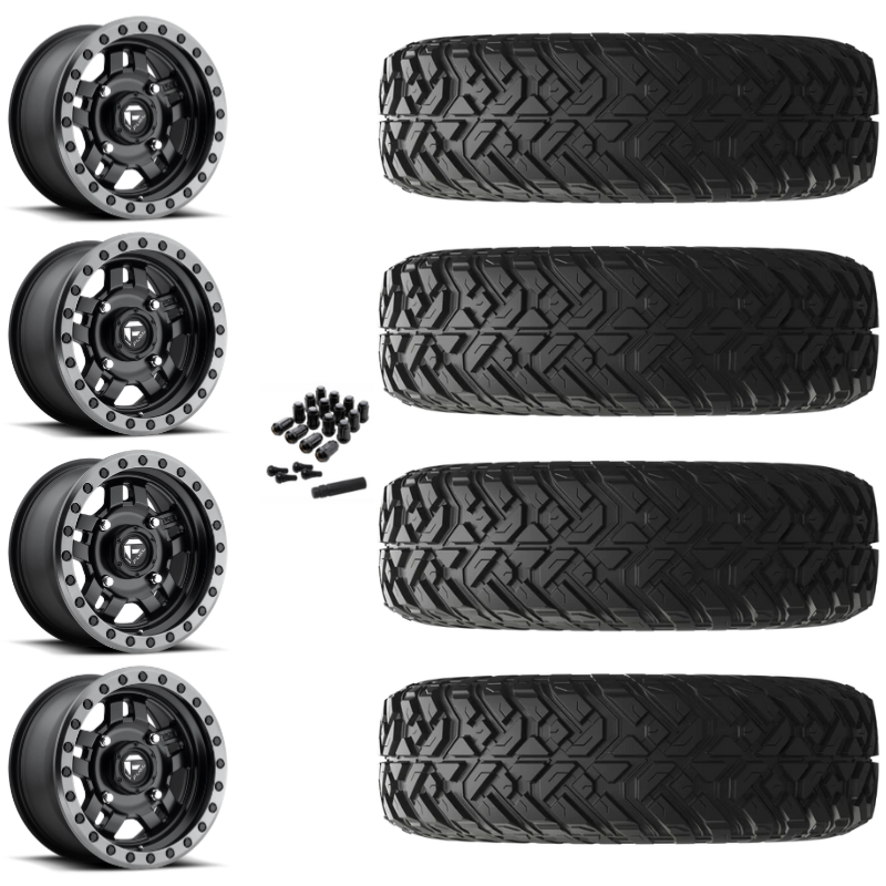 15" Fuel Anza D557 Black UTV Rims & 32" EFX Gripper R/T-K Tires 10 Ply Mounted