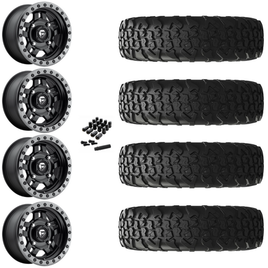 15" Fuel Anza D557 Black UTV Rims & 35" EFX MotoVator R/T Tires 8 Ply Mounted