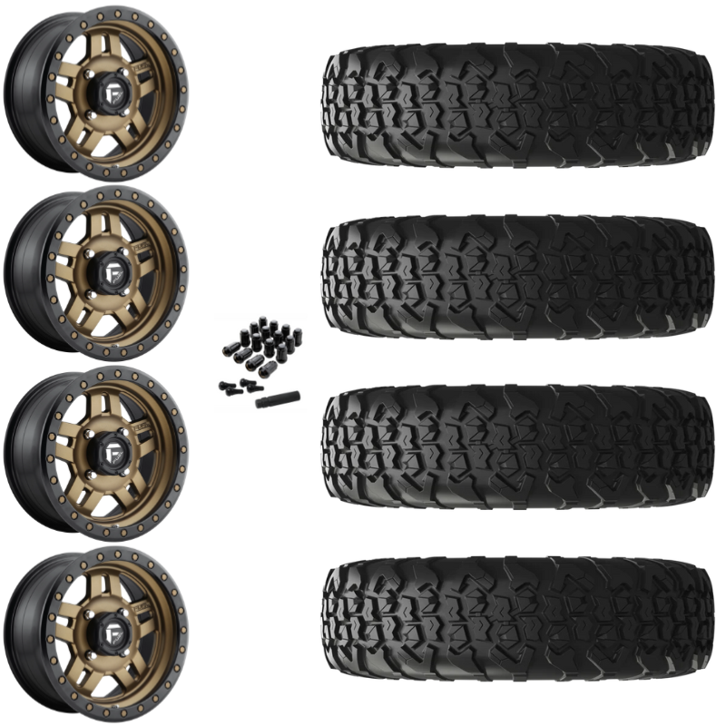 15" Fuel Anza D583 Bronze UTV Rims & 35" EFX MotoVator R/T Tires 8 Ply Mounted