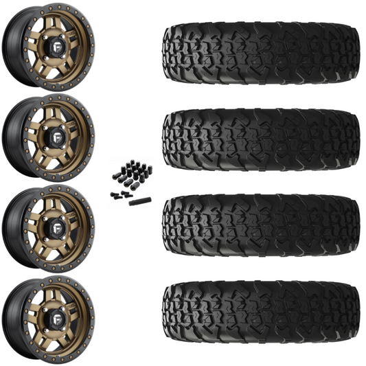 15" Fuel Anza D583 Bronze UTV Rims & 35" EFX MotoVator R/T Tires 8 Ply Mounted